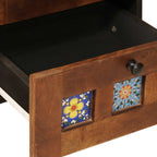 Armario de Noche con cajón 2 pcs Marrón 40 x 33 x 46 cm