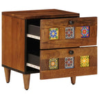 Armario de Noche con cajón 2 pcs Marrón 40 x 33 x 46 cm