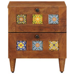Armario de Noche con cajón 2 pcs Marrón 40 x 33 x 46 cm