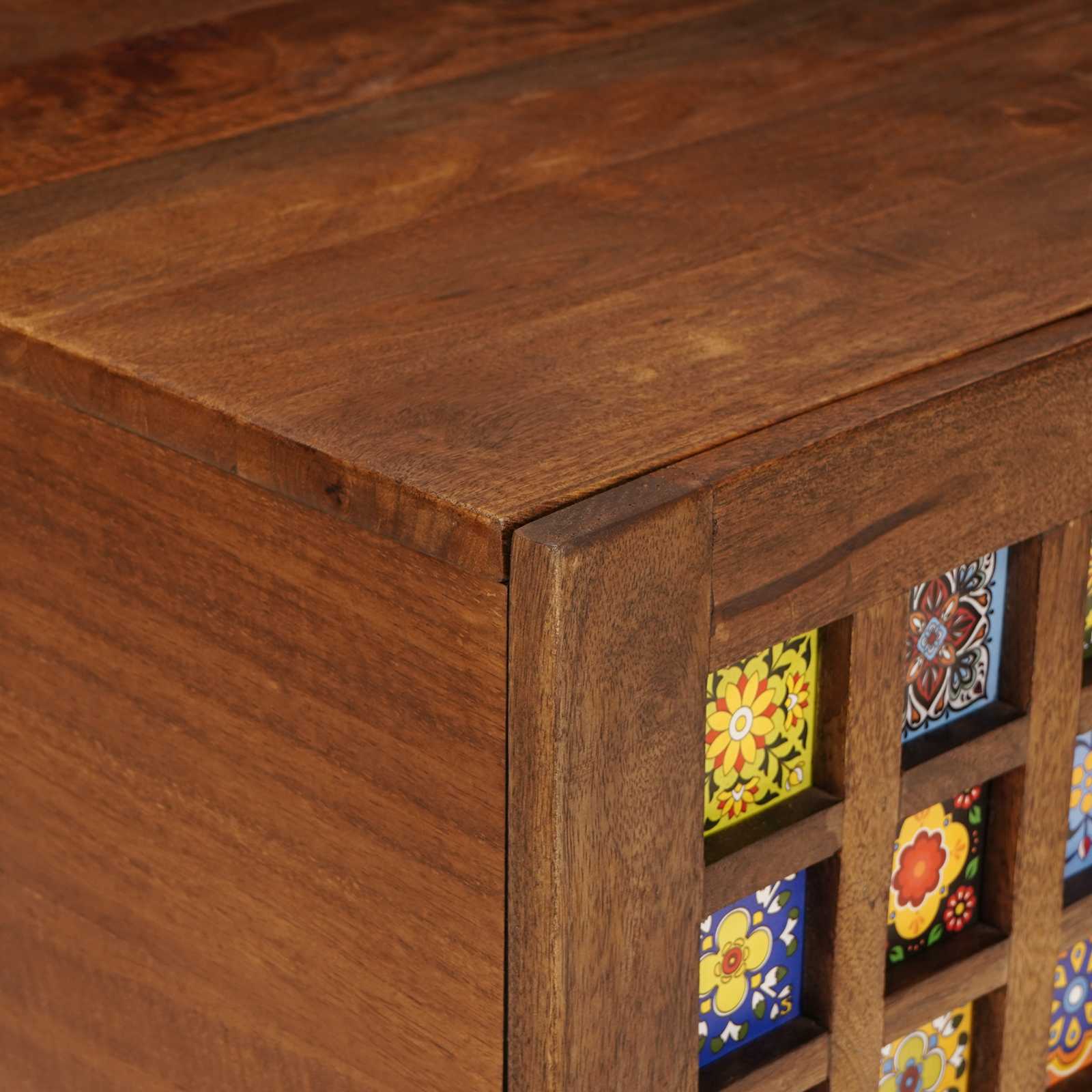 Mesa de Café Marrón 80 x 50 x 40 cm Madera de mango maciza