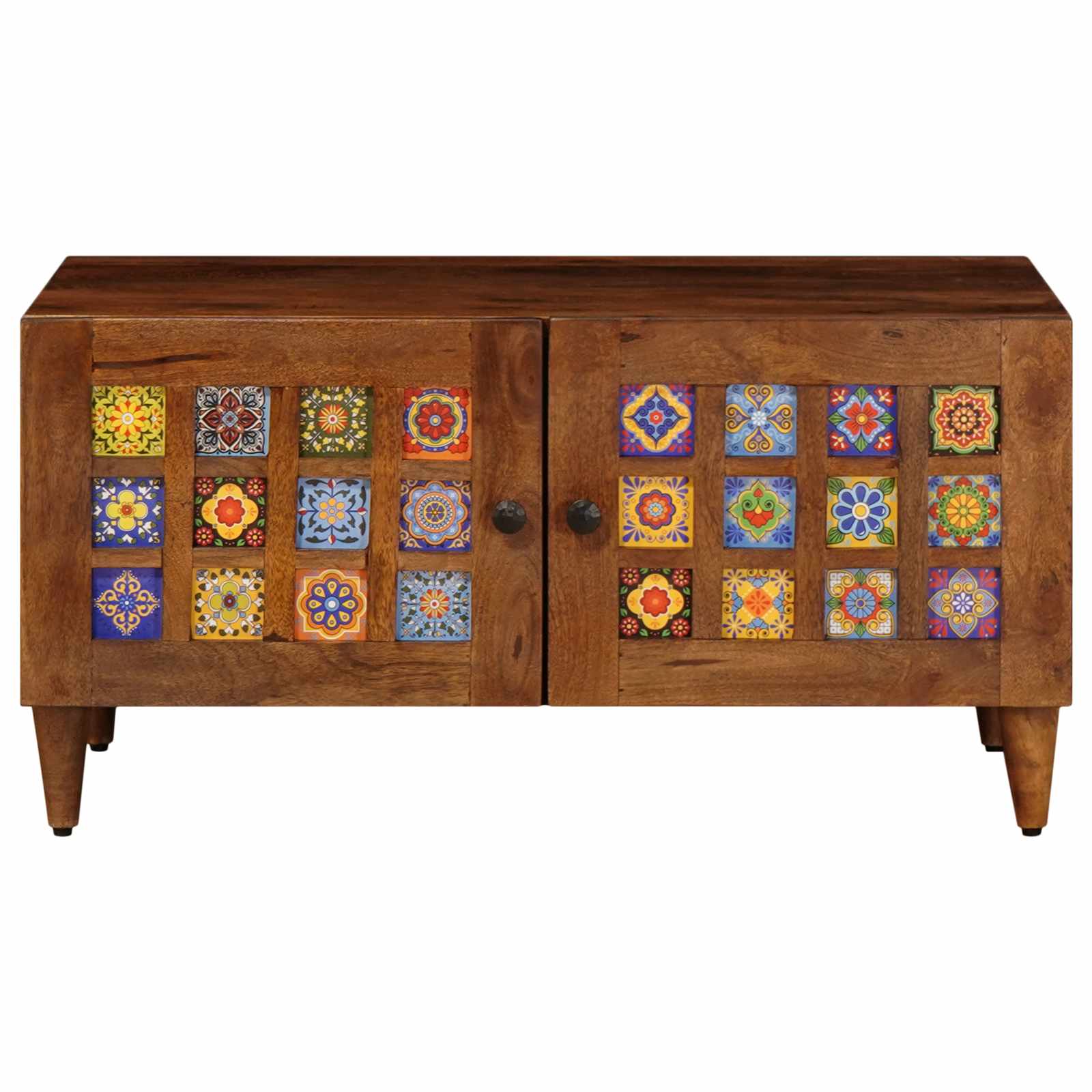 Mesa de Café Marrón 80 x 50 x 40 cm Madera de mango maciza