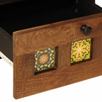 Armario de Noche con cajón 2 pcs Marrón 40 x 33 x 46 cm