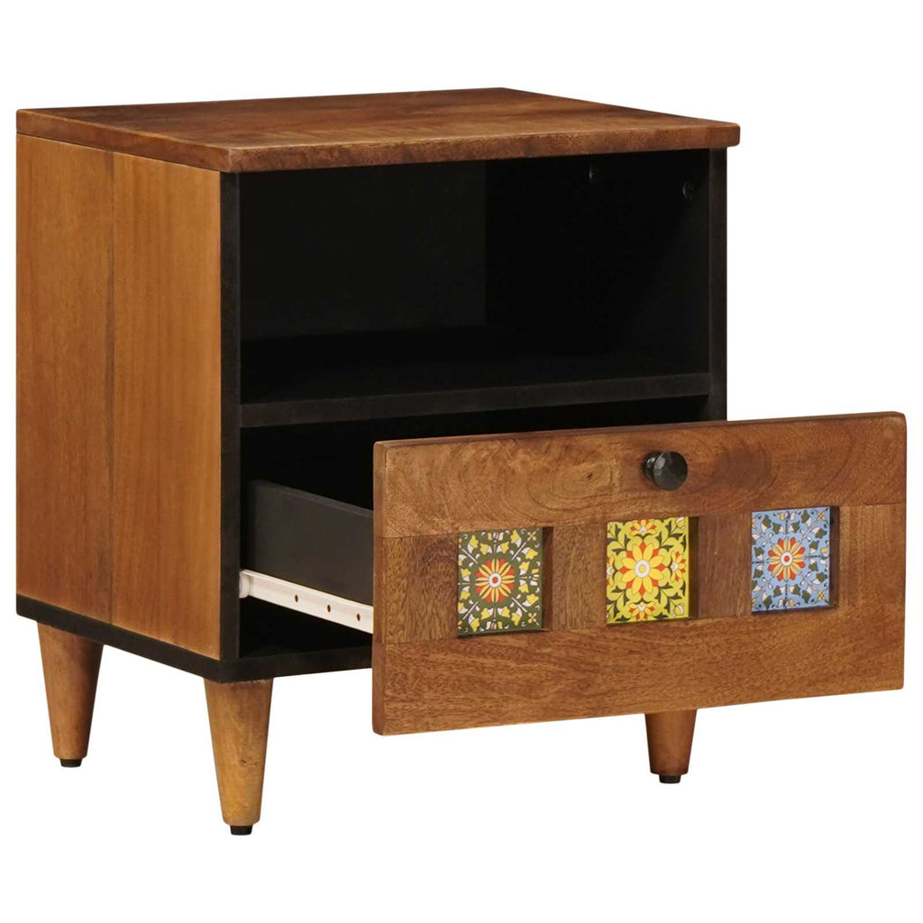 Armario de Noche con cajón 2 pcs Marrón 40 x 33 x 46 cm