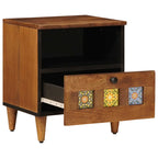 Armario de Noche con cajón 2 pcs Marrón 40 x 33 x 46 cm