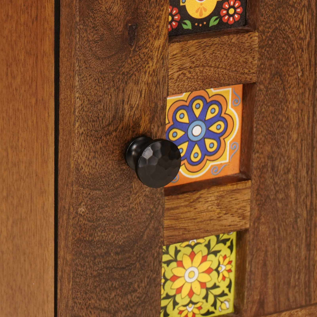 Armario de Noche Marrón 50 x 33 x 60 cm Madera de mango maciza