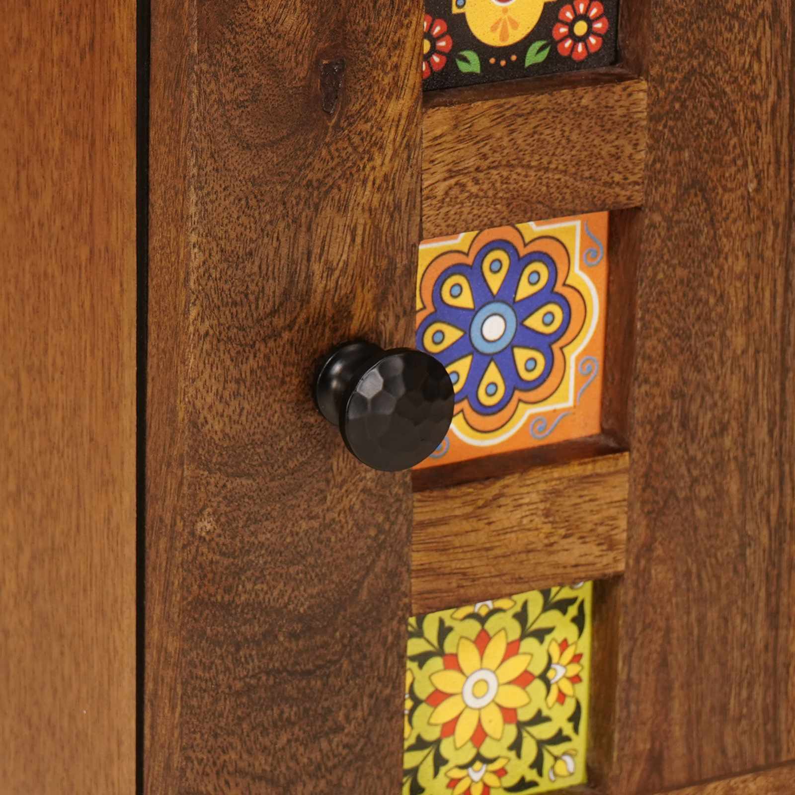 Armario de Noche Marrón 50 x 33 x 60 cm Madera de mango maciza