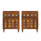 Armario de Noche Marrón 50 x 33 x 60 cm Madera de mango maciza