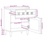 Armario de Noche Marrón 50 x 33 x 60 cm Madera de mango maciza