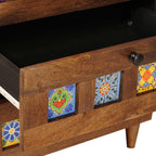 Armario de Noche Marrón 50 x 33 x 62 cm Madera de mango maciza