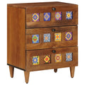 Armario de Noche Marrón 50 x 33 x 62 cm Madera de mango maciza
