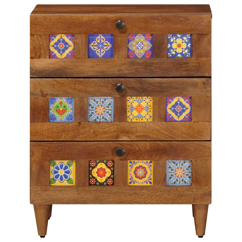 Armario de Noche Marrón 50 x 33 x 62 cm Madera de mango maciza