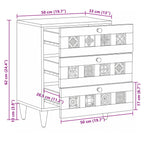Armario de Noche Marrón 50 x 33 x 62 cm Madera de mango maciza