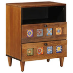 Armario de Noche Marrón 50 x 33 x 62 cm Madera de mango maciza