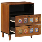 Armario de Noche Marrón 50 x 33 x 62 cm Madera de mango maciza