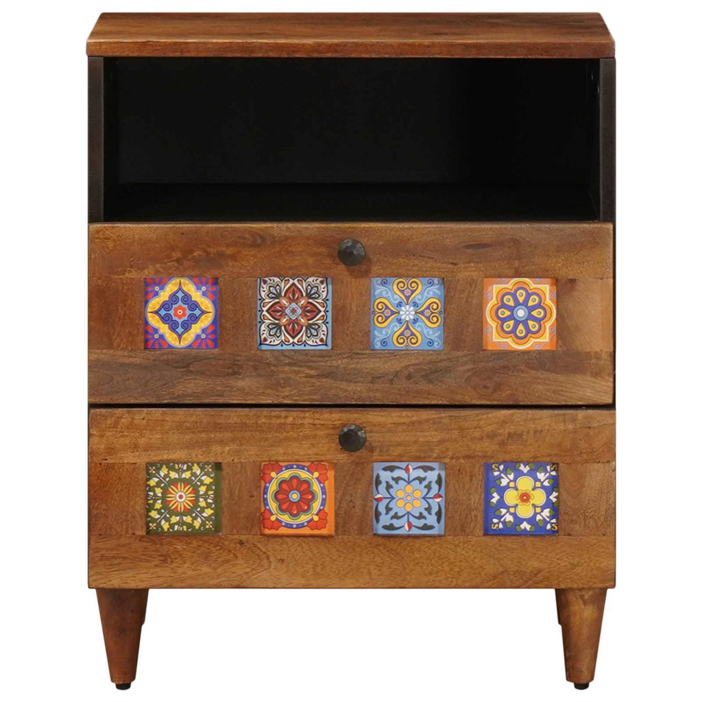 Armario de Noche Marrón 50 x 33 x 62 cm Madera de mango maciza