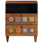 Armario de Noche Marrón 50 x 33 x 62 cm Madera de mango maciza