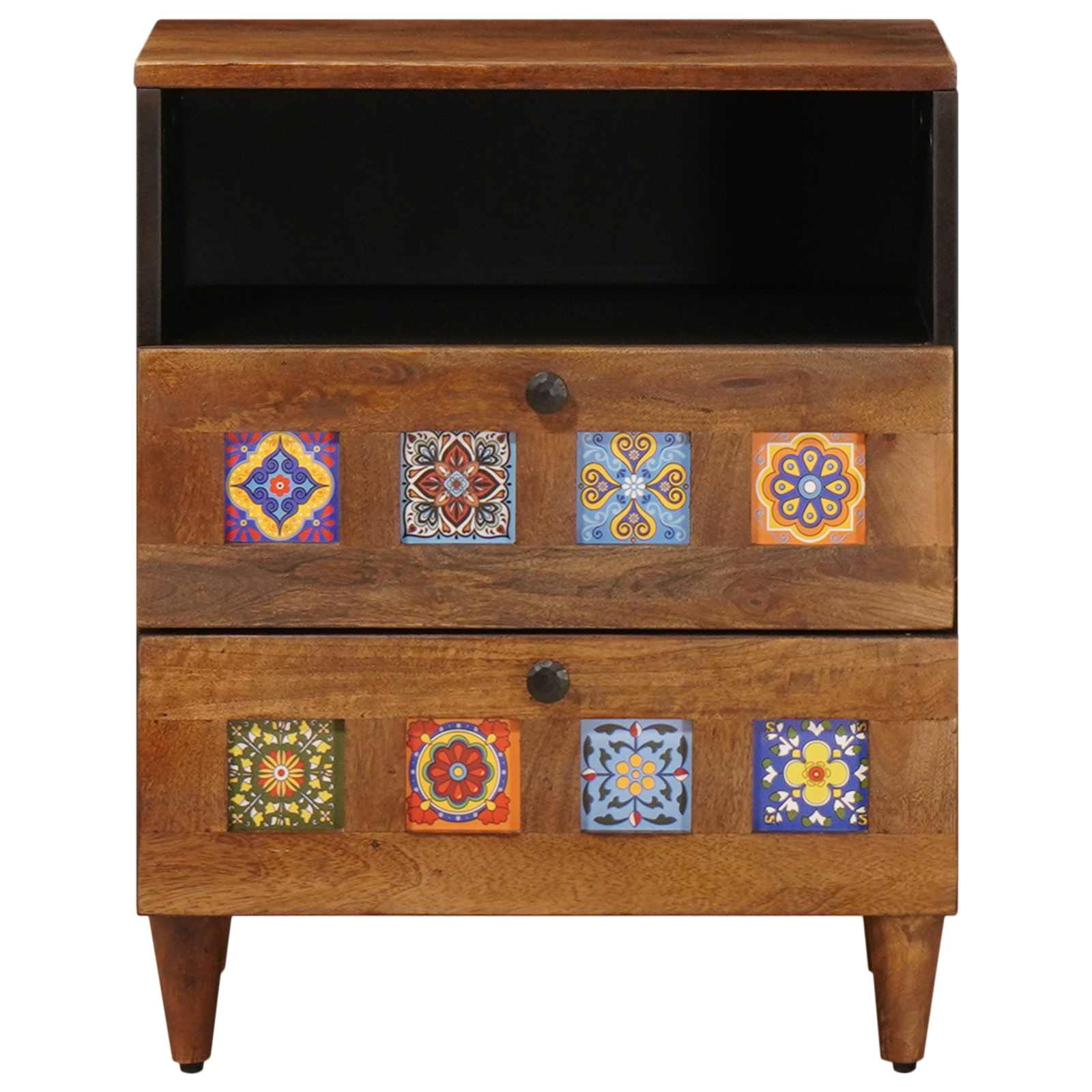 Armario de Noche Marrón 50 x 33 x 62 cm Madera de mango maciza