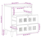 Armario de Noche Marrón 50 x 33 x 62 cm Madera de mango maciza