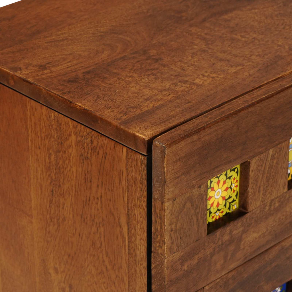 Armario de Noche Marrón 50 x 33 x 60 cm Madera de mango maciza