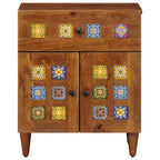 Armario de Noche Marrón 50 x 33 x 60 cm Madera de mango maciza