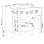 Armario de Noche Marrón 50 x 33 x 60 cm Madera de mango maciza