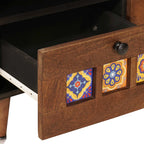 Mesa de Café Marrón 80 x 54 x 40 cm Madera de mango maciza
