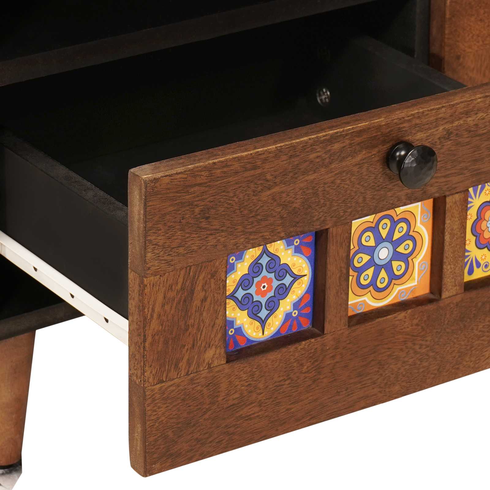 Mesa de Café Marrón 80 x 54 x 40 cm Madera de mango maciza