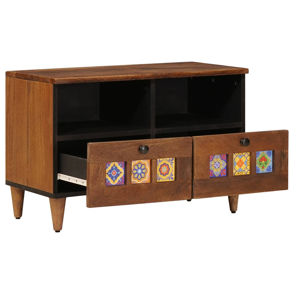 Mesa de Café Marrón 80 x 54 x 40 cm Madera de mango maciza