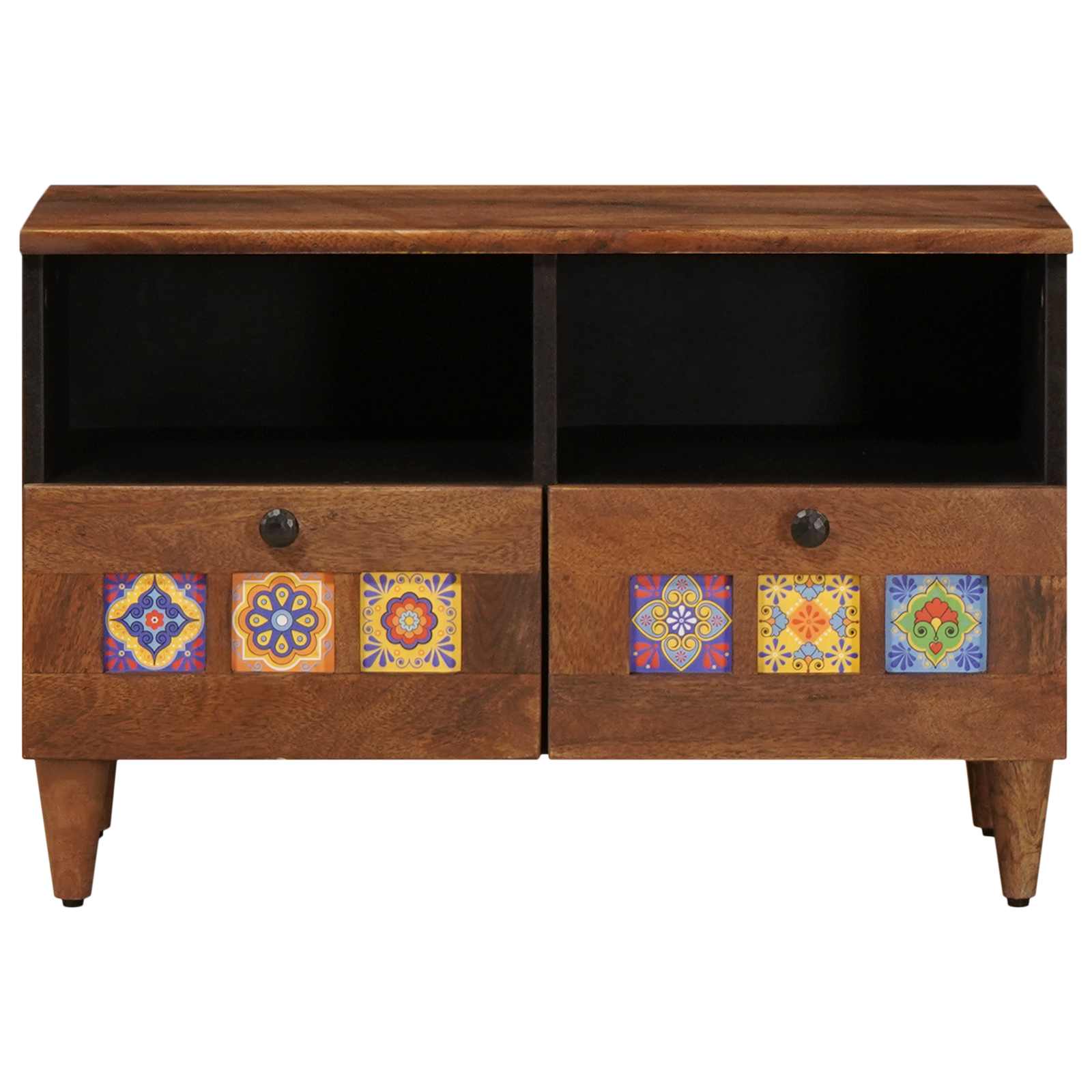 Mesa de Café Marrón 80 x 54 x 40 cm Madera de mango maciza