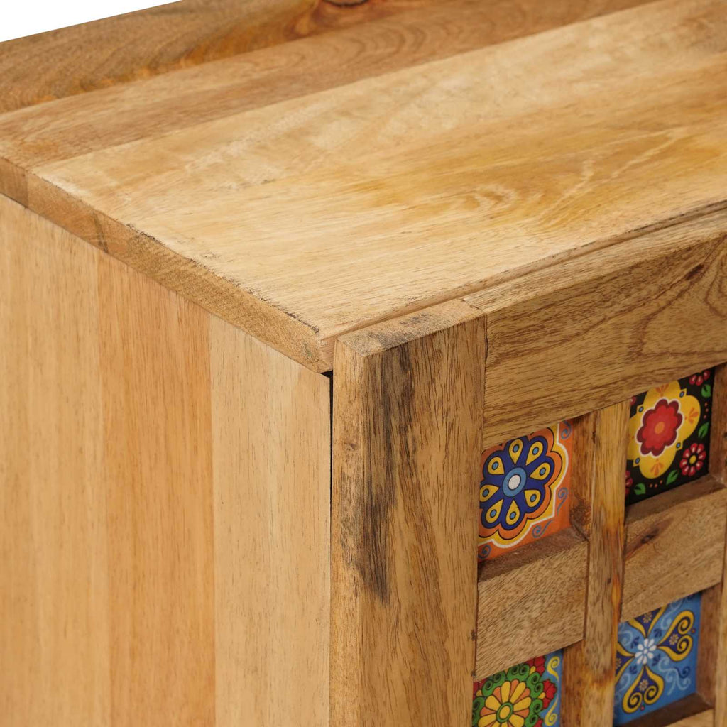 Mueble de TV Natural 105 x 33 x 46 cm Madera de mango maciza