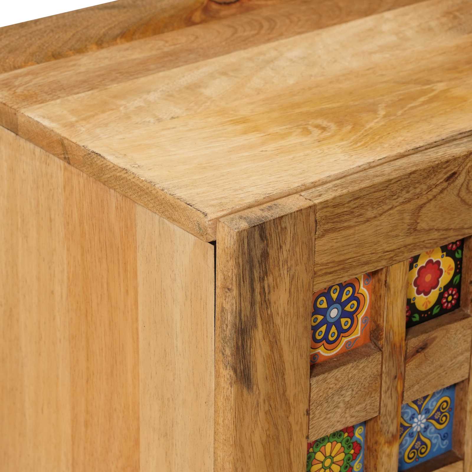 Mueble de TV Natural 105 x 33 x 46 cm Madera de mango maciza