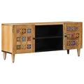 Mueble de TV Natural 105 x 33 x 46 cm Madera de mango maciza