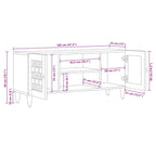 Mueble de TV Natural 105 x 33 x 46 cm Madera de mango maciza