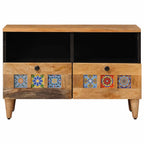 Mueble de TV Natural 70 x 33 x 46 cm Madera de mango maciza