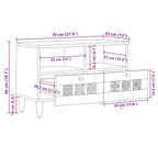 Mueble de TV Natural 70 x 33 x 46 cm Madera de mango maciza