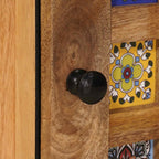 Armario de Noche Natural 50 x 33 x 60 cm Madera de mango maciza