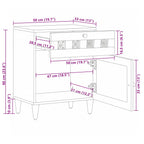 Armario de Noche Natural 50 x 33 x 60 cm Madera de mango maciza