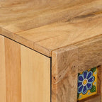 Mueble de TV Natural 105 x 33,5 x 46 cm Madera de mango maciza