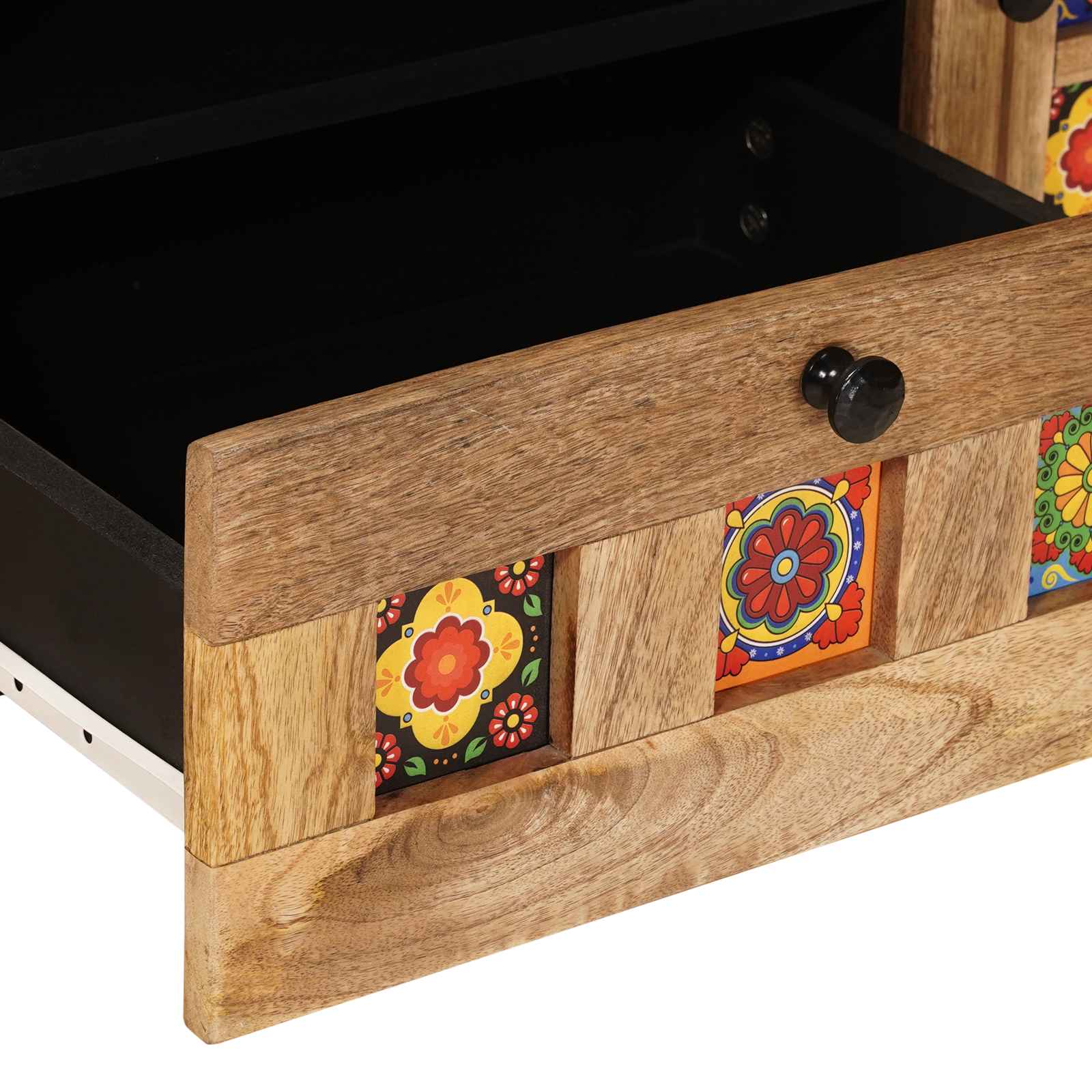 Mueble de TV Natural 105 x 33,5 x 46 cm Madera de mango maciza