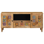 Mueble de TV Natural 105 x 33,5 x 46 cm Madera de mango maciza