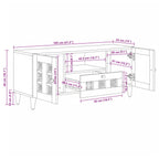 Mueble de TV Natural 105 x 33,5 x 46 cm Madera de mango maciza