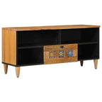 Mueble de TV Natural 100 x 33 x 46 cm Madera de mango maciza