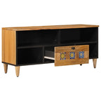 Mueble de TV Natural 100 x 33 x 46 cm Madera de mango maciza