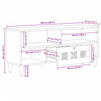 Mueble de TV Natural 100 x 33 x 46 cm Madera de mango maciza
