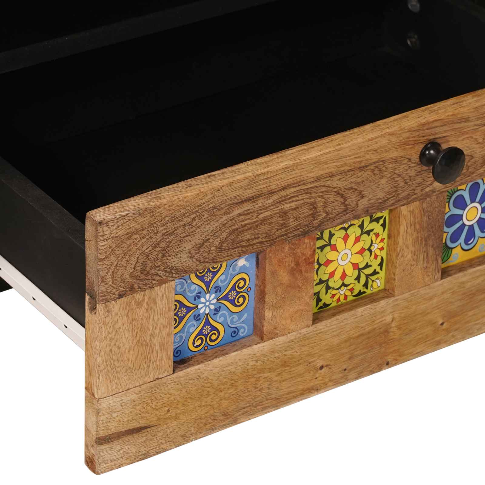 Mueble de TV Natural 80 x 33 x 46 cm Madera de mango maciza