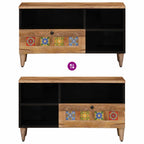Mueble de TV Natural 80 x 33 x 46 cm Madera de mango maciza
