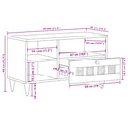 Mueble de TV Natural 80 x 33 x 46 cm Madera de mango maciza