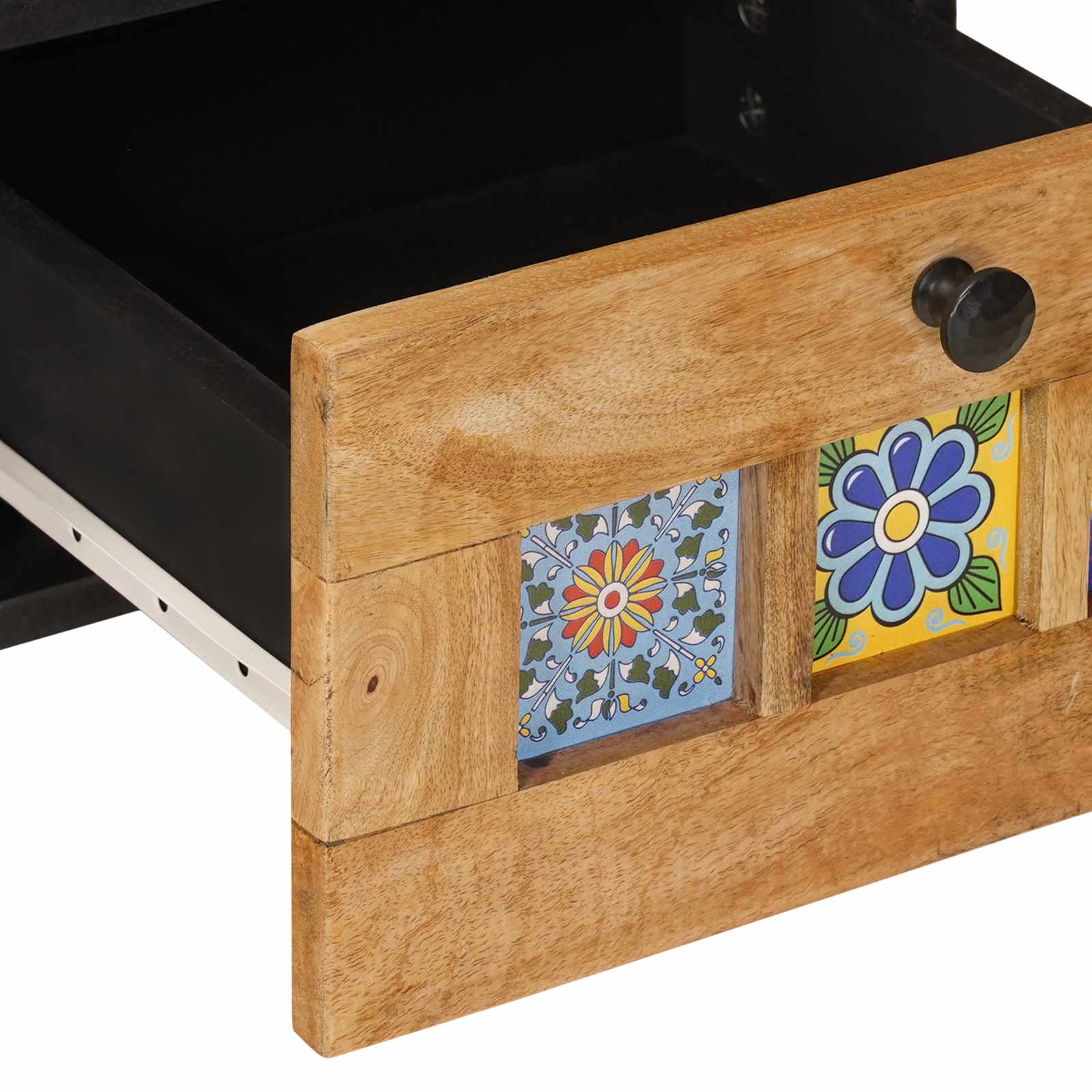 Mueble de TV Natural 100 x 33 x 46 cm Madera de mango maciza