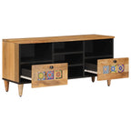 Mueble de TV Natural 100 x 33 x 46 cm Madera de mango maciza