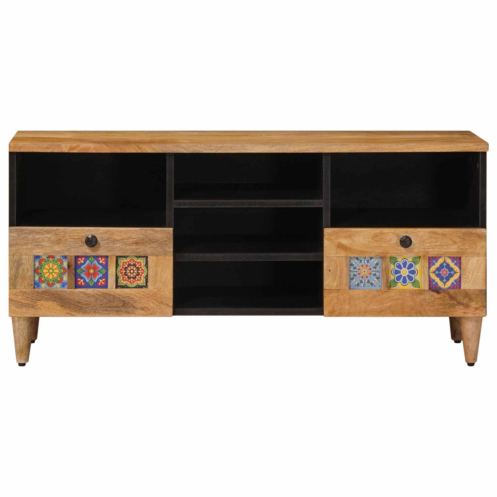 Mueble de TV Natural 100 x 33 x 46 cm Madera de mango maciza